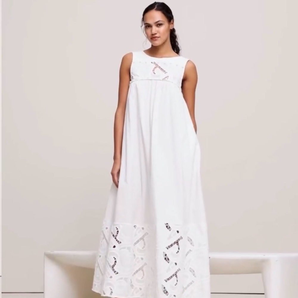 Banana Republic White Lace Maxi Dress